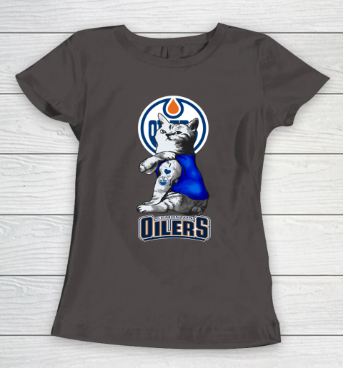 NHL My Cat Loves Edmonton Oilers Hockey Women's T-Shirt 7