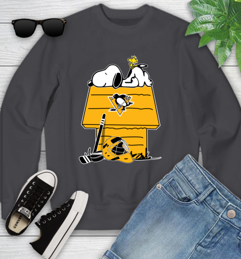 Pittsburgh Penguins NHL Hockey Snoopy Woodstock The Peanuts Movie Youth Sweatshirt 6