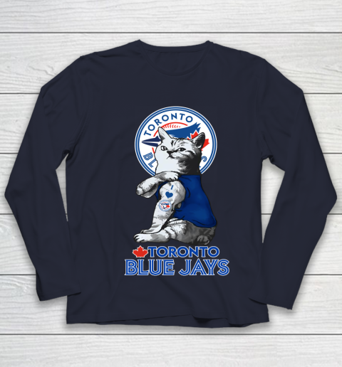 MLB Baseball My Cat Loves Toronto Blue Jays Youth Long Sleeve 2