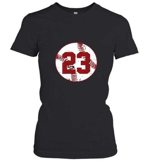 Womens Vintage Baseball Number 23 Shirt Cool Softball Mom Gift Women's T-Shirt
