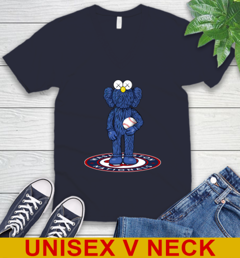 MLB Baseball Washington Nationals Kaws Bff Blue Figure Shirt V-Neck T-Shirt 4 MLB Baseball Washington Nationals Kaws Bff Blue Figure Shirt V-Neck T-Shirt - Image 4