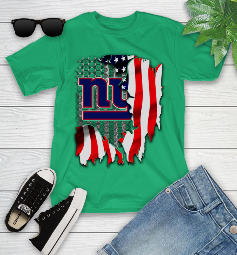 New York Giants NFL Football American Flag Youth T-Shirt 8