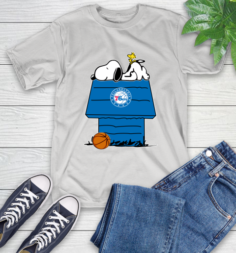 Philadelphia 76ers NBA Basketball Snoopy Woodstock The Peanuts Movie T-Shirt