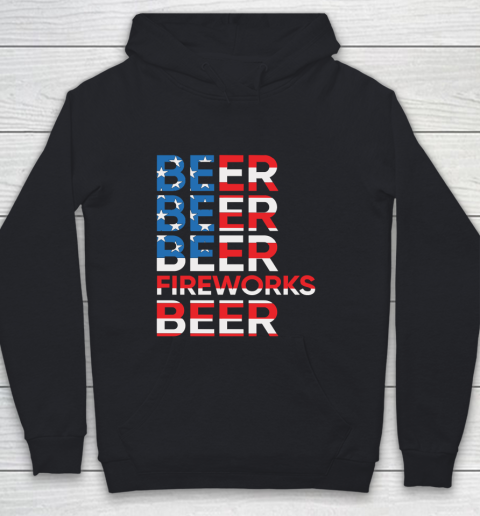 Beer Lover Funny Shirt Beer Fireworks 4th Of July Youth Hoodie
