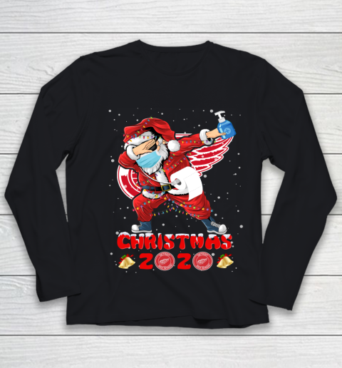 Detroit Red Wings Funny Santa Claus Dabbing Christmas 2020 NHL Youth Long Sleeve