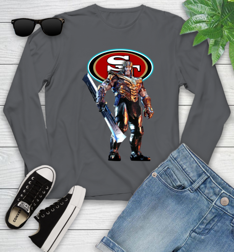 NFL Thanos Gauntlet Avengers Endgame Football San Francisco 49ers Youth Long Sleeve 8