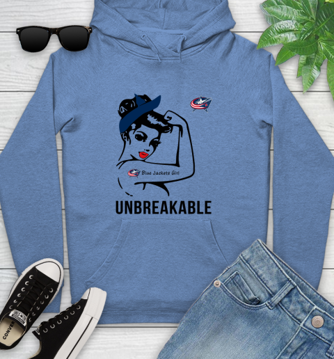 NHL Columbus Blue Jackets Girl Unbreakable Hockey Sports Youth Hoodie 8