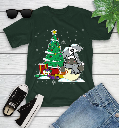 Oakland Raiders NFL Football Cute Tonari No Totoro Christmas Sports Youth T-Shirt 5
