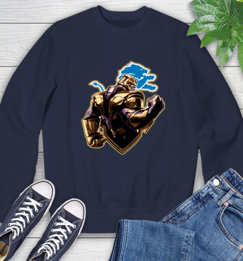 NFL Thanos Avengers Endgame Football Sports Detroit Lions Sweatshirt 3