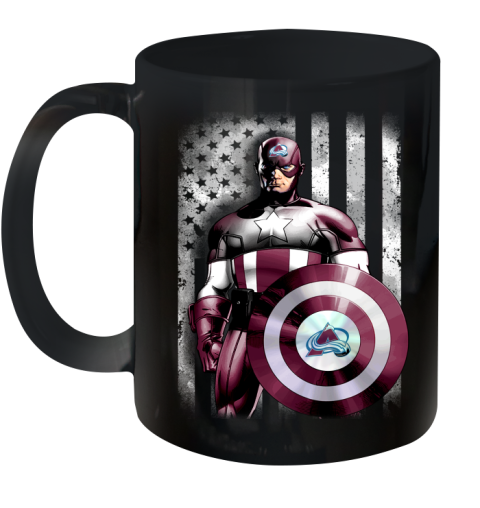 Colorado Avalanche NHL Hockey Captain America Marvel Avengers American Flag Shirt Ceramic Mug 11oz