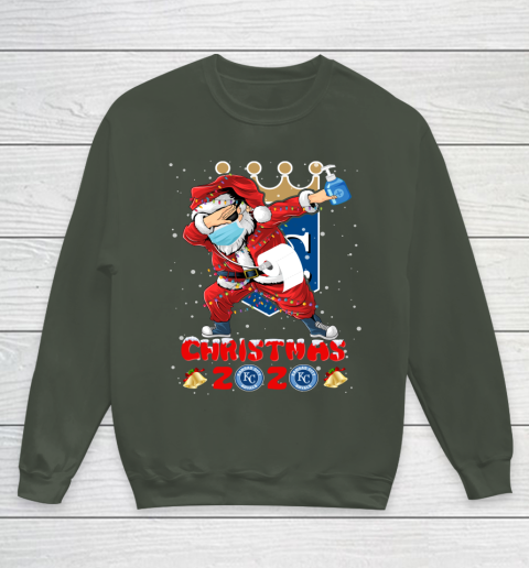 Kansas City Royals Funny Santa Claus Dabbing Christmas 2020 MLB Youth Sweatshirt 8