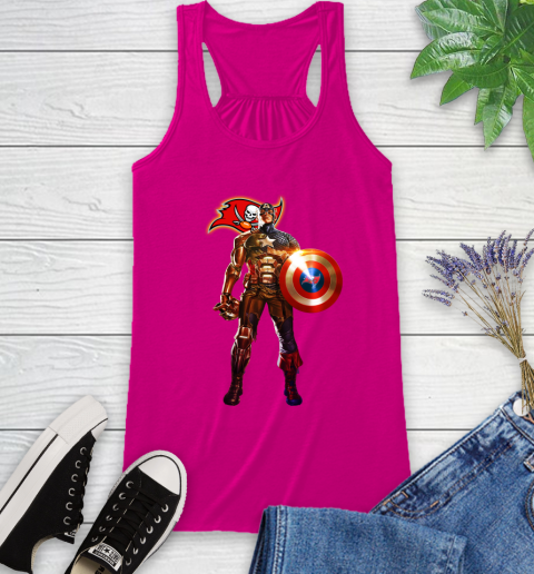 NFL Captain America Marvel Avengers Endgame Football Sports Tampa Bay Buccaneers Racerback Tank 8
