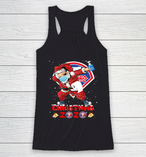 Philadelphia Phillies Funny Santa Claus Dabbing Christmas 2020 MLB Racerback Tank