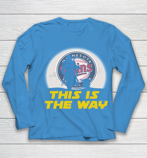 Minnesota Twins MLB Baseball Star Wars Yoda And Mandalorian This Is The Way Youth Long Sleeve 5