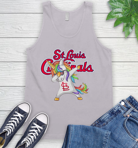 St.Louis Cardinals MLB Baseball Funny Unicorn Dabbing Sports Tank Top 4