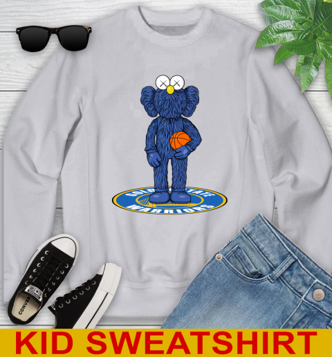 NBA Basketball Golden State Warriors Kaws Bff Blue Figure Shirt Youth Sweatshirt 4