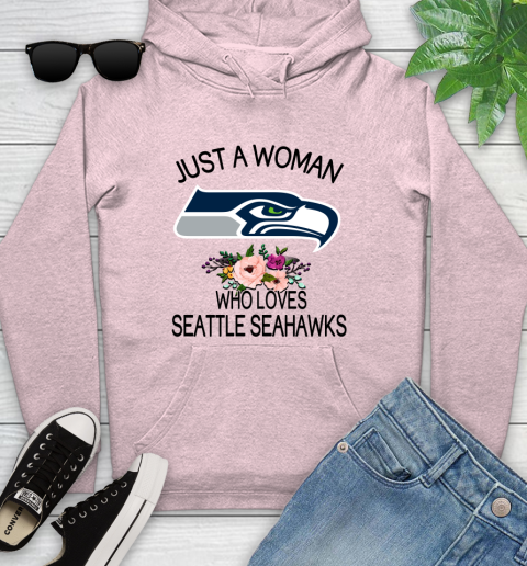 NFL Just A Woman Who Loves Seattle Seahawks Football Sports Youth Hoodie 6