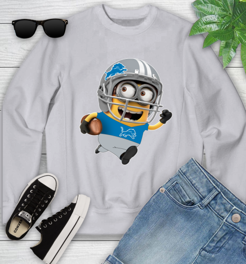 NFL Detroit Lions Minions Disney Football Sports Youth Sweatshirt 4