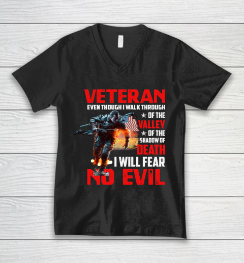 Veteran Shirt  Fear No Evil V-Neck T-Shirt