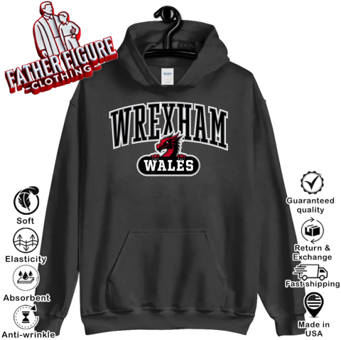 Wrexham Wales Peeking Welsh Dragon Hoodie