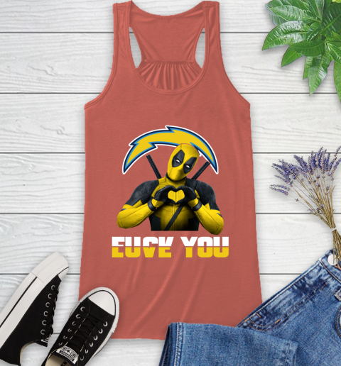 NHL San Diego Chargers Deadpool Love You Fuck You Football Sports Racerback Tank 3