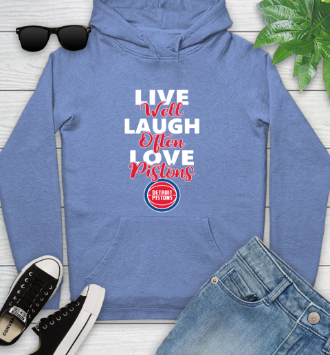 NBA Basketball Detroit Pistons Live Well Laugh Often Love Shirt Youth Hoodie 11