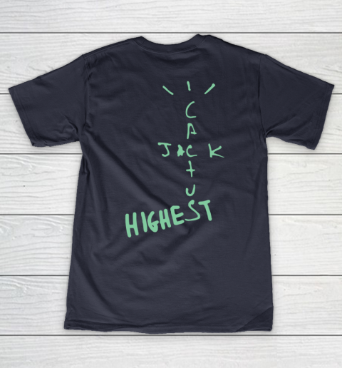 Travis Scott Jordan Cactus Jack Highest Olive Front And Back V-Neck T-Shirt 10