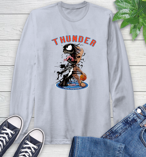 NBA Oklahoma City Thunder Basketball Venom Groot Guardians Of The Galaxy Long Sleeve T-Shirt 6