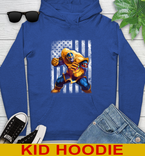 NFL Football San Francisco 49ers Thanos Marvel American Flag Shirt Youth Hoodie 11 NFL Football San Francisco 49ers Thanos Marvel American Flag Shirt Youth Hoodie - Image 11