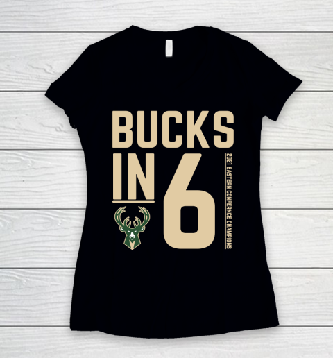 Bucks in 6 shirt Milwaukee Bucks Women's V-Neck T-Shirt