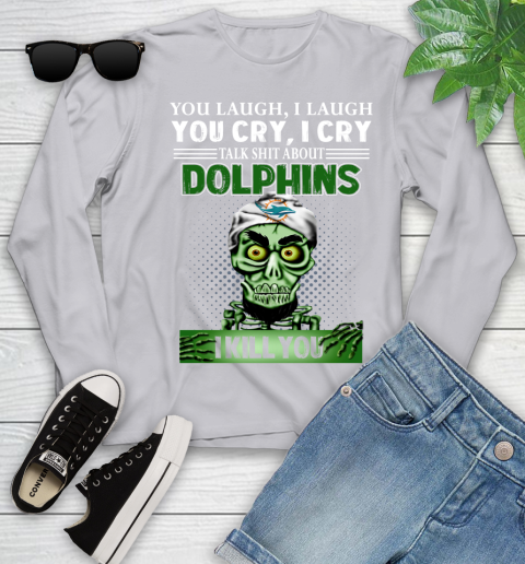 NFL Talk Shit About Miami Dolphins I Kill You Achmed The Dead Terrorist Jeffrey Dunham Football Youth Long Sleeve 5
