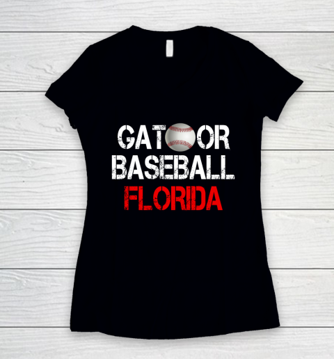 Florida Gator Baseball Sport Women's V-Neck T-Shirt