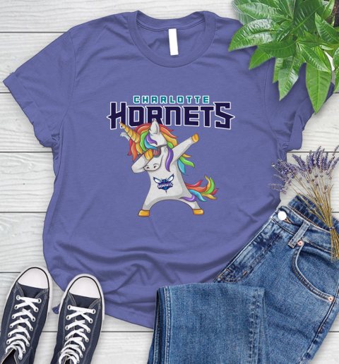 Charlotte Hornets NBA Basketball Funny Unicorn Dabbing Sports Women's T-Shirt 11
