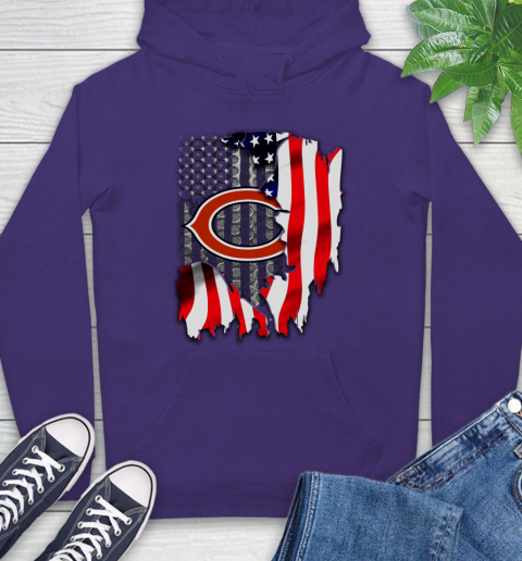 Chicago Bears NFL Football American Flag Hoodie - Image 6
