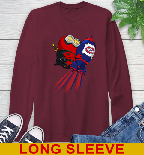 NHL Hockey Montreal Canadiens Deadpool Minion Marvel Shirt Long Sleeve T-Shirt 7