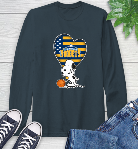 Denver Nuggets NBA Basketball The Peanuts Movie Adorable Snoopy Long Sleeve T-Shirt 8