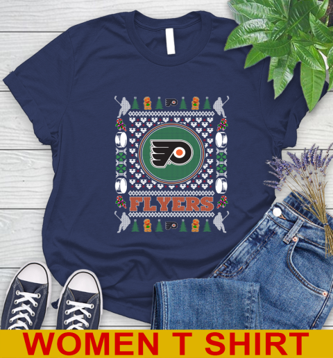 Philadelphia Flyers Merry Christmas NHL Hockey Loyal Fan Women's T-Shirt 12