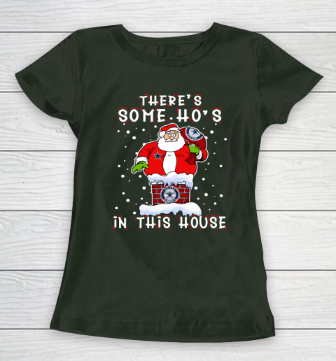 Dallas Cowboys Christmas There Is Some Hos In This House Santa Stuck In The Chimney NFL Women's T-Shirt 4