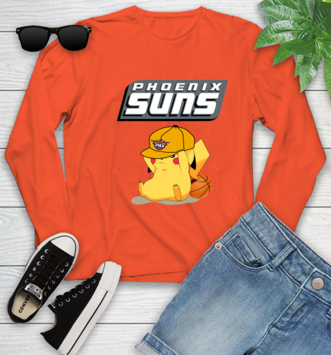 NBA Pikachu Basketball Sports Phoenix Suns Youth Long Sleeve 4