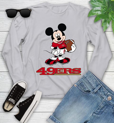 NFL Football San Francisco 49ers Cheerful Mickey Mouse Shirt Youth Long Sleeve 5