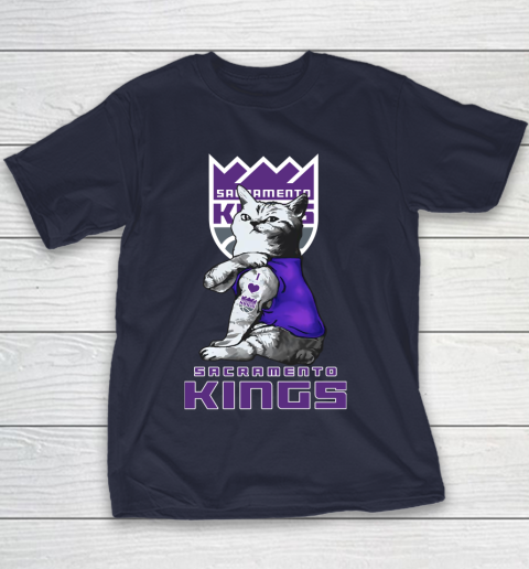 NBA Basketball My Cat Loves Sacramento Kings Youth T-Shirt 2