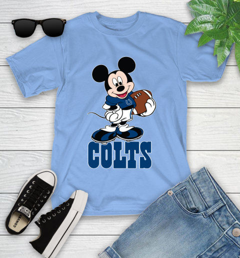 NFL Football Indianapolis Colts Cheerful Mickey Mouse Shirt Youth T-Shirt 11