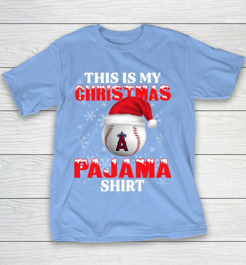 Los Angeles Angels This Is My Christmas Pajama Shirt MLB Youth T-Shirt 8