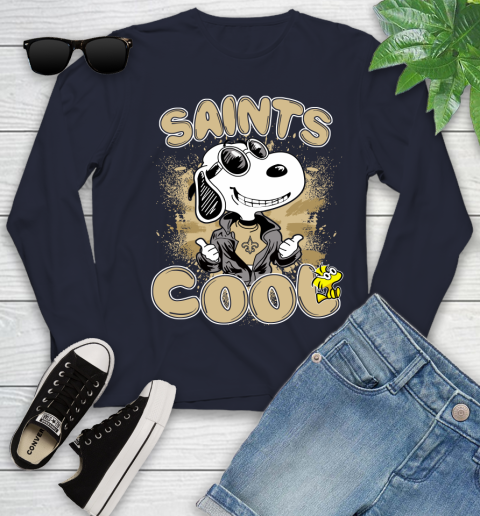 NFL Football New Orleans Saints Cool Snoopy Shirt Youth Long Sleeve 2