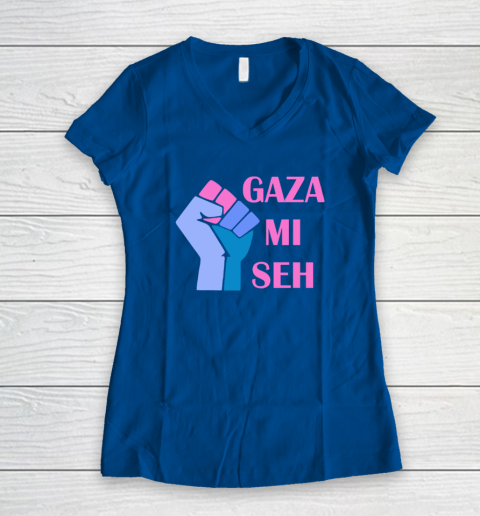 Gaza Mi Seh Palestine Women's V-Neck T-Shirt 5