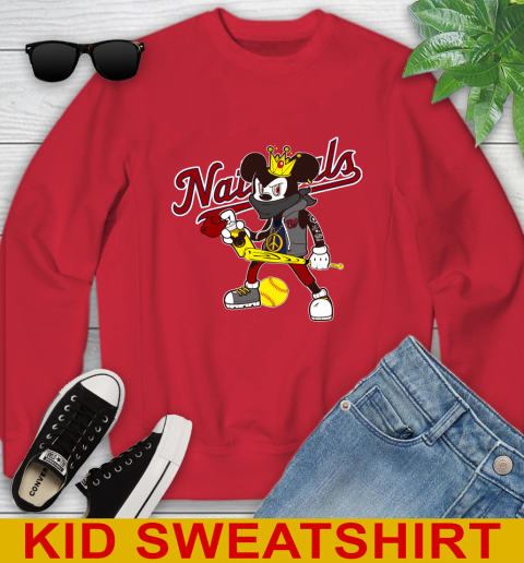 Washington Nationals MLB Baseball Mickey Peace Sign Sports Youth Sweatshirt 8