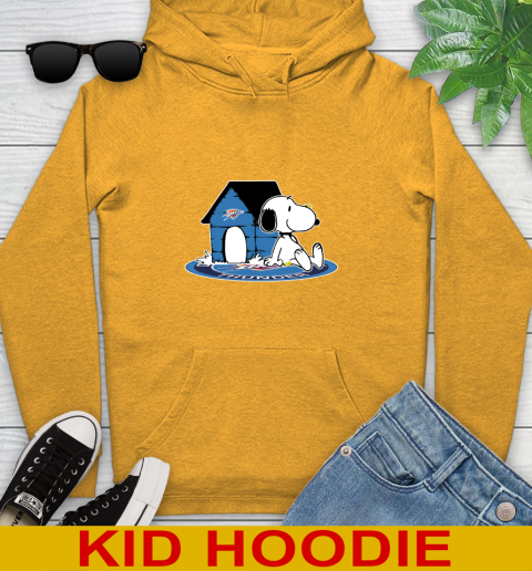 NBA Basketball Oklahoma City Thunder Snoopy The Peanuts Movie Shirt Youth Hoodie 3