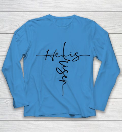 Easter He is Risen Cross Christian Youth Long Sleeve 4