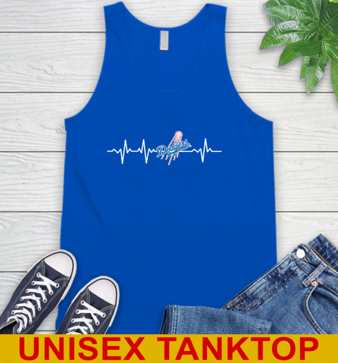 Los Angeles Dodgers MLB Baseball Heart Beat Shirt Tank Top 4