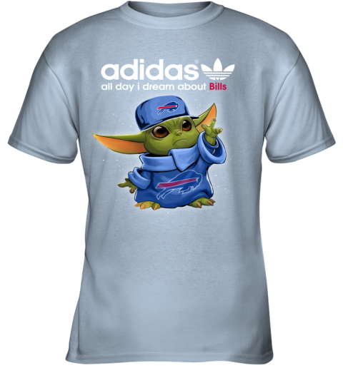 Baby Yoda Adidas All Day I Dream About  Bills y1wn baby yoda adidas all day i dream aboutbills youth t shirt 26 front light blue